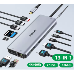 Hub USB-C 7 in 1 con HDMI 4K, USB 3.0, SD/TF Card Reader, PD 100W – Compatibile MacBook, Windows, Steam Deck