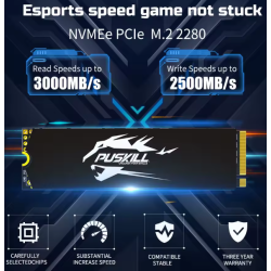 SSD NVMe M.2 2280 PCIe 3.0 - Fino a 3500MB/s - 256GB/512GB/1TB/2TB - Per PC/Laptop Gaming/Console